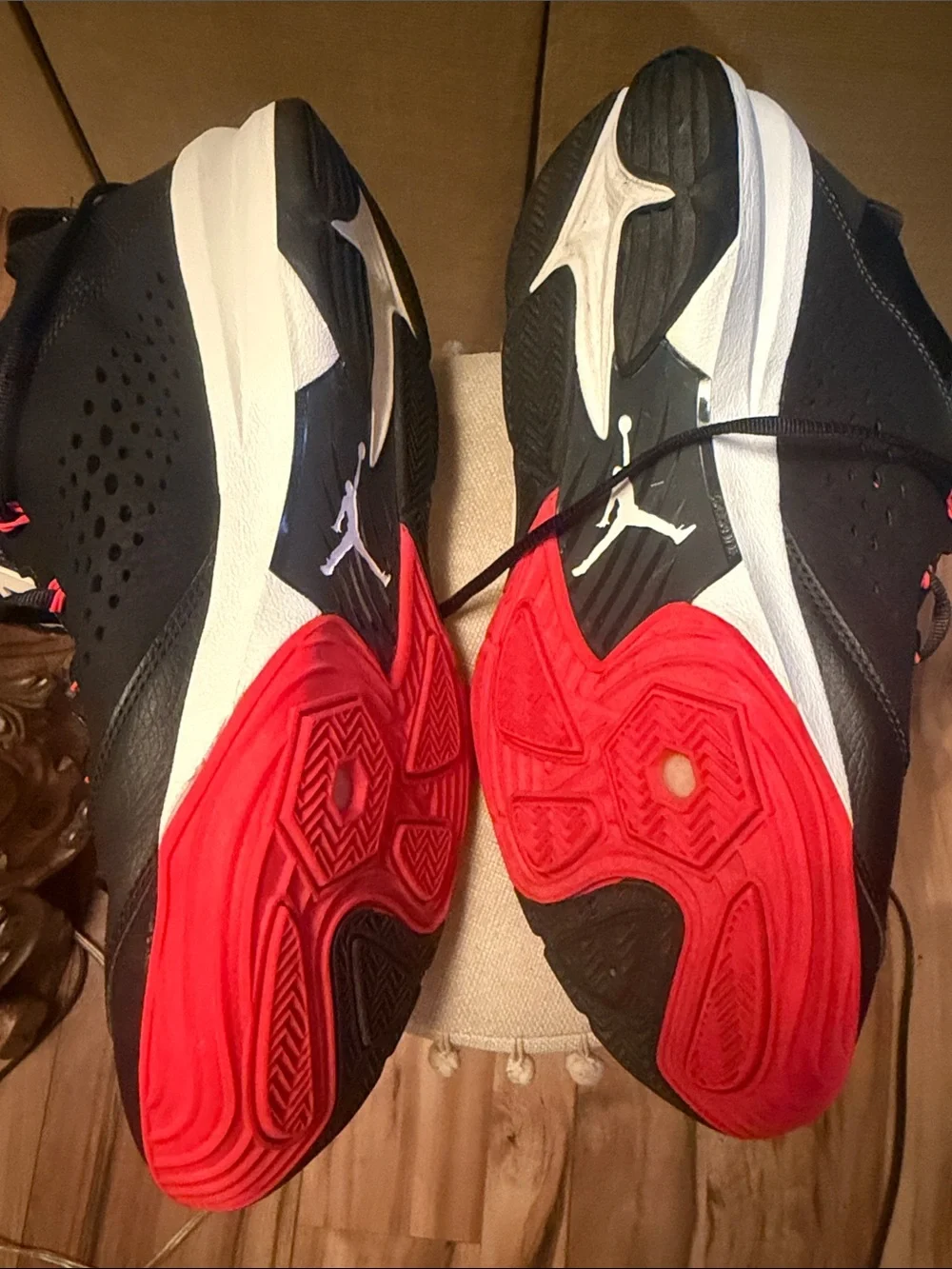 Jordan Men's Black and Red Basketball Sneakers